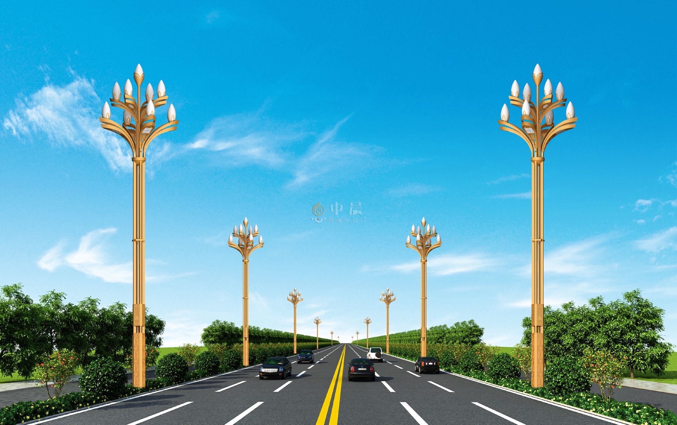 罗江大学城配套道路玉兰灯
